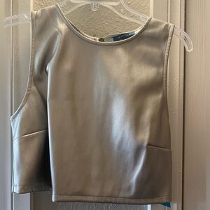 Metallic Leather Halter Tank Top Size L